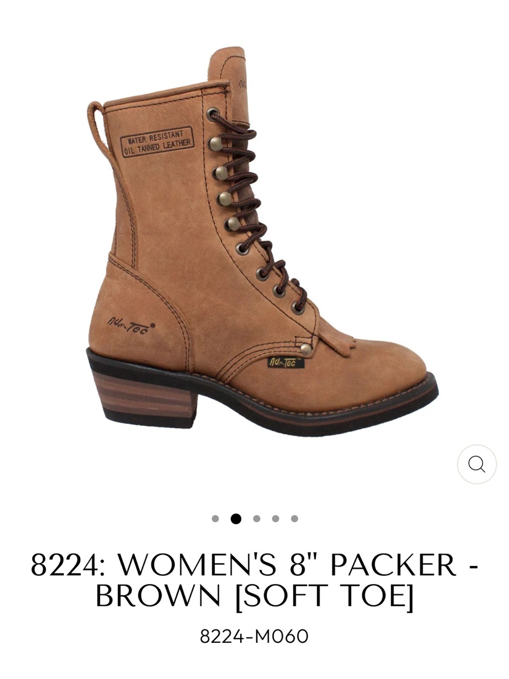 Women's 8" Packer Lace-Up Boot - Brown